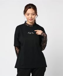 cccmalie シーマリー　レースダブルカットソー　黒 cccmalie シーマリー レースダブルカットソー ブラック