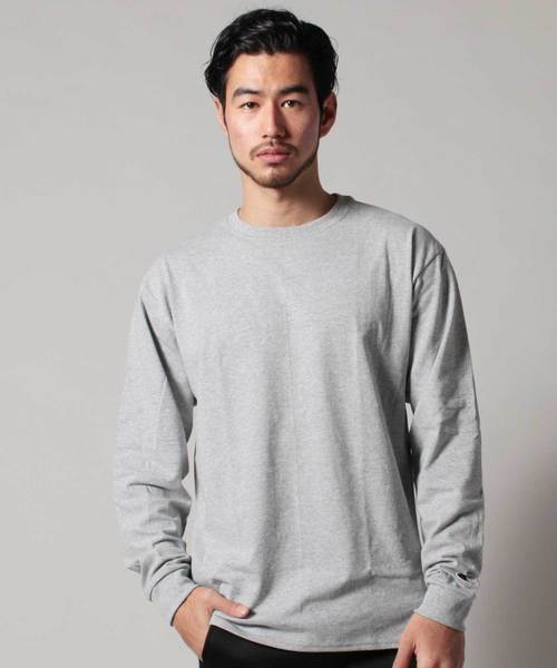 Champion（チャンピオン）の「Champion コットン無地長袖ベーシック＆ビッグTシャツ（Tシャツ/カットソー・メンズ・ブラック/ネイビー/ホワイト/グレー・XXL/XL/L/M）」の5枚目の写真