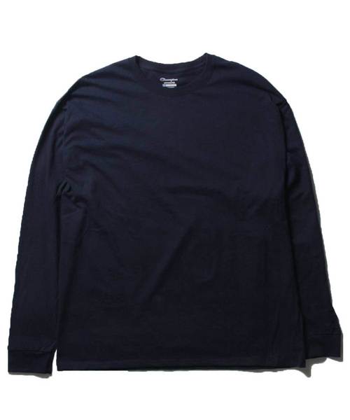 Champion（チャンピオン）の「Champion コットン無地長袖ベーシック＆ビッグTシャツ（Tシャツ/カットソー・メンズ・ブラック/ネイビー/ホワイト/グレー・XXL/XL/L/M）」の8枚目の写真