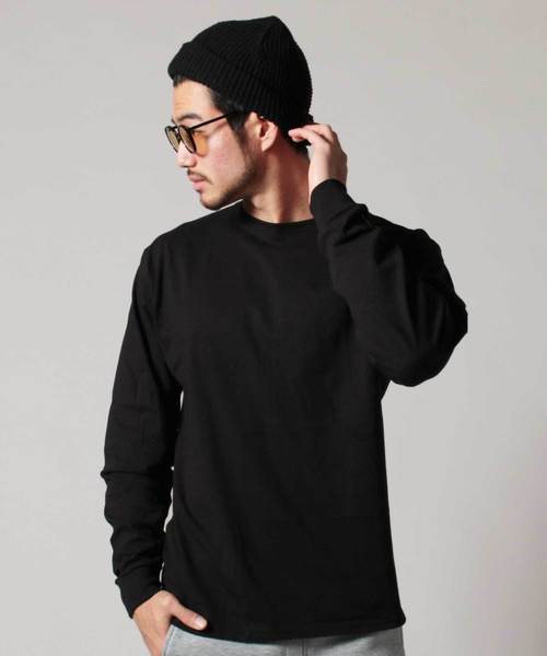 Champion（チャンピオン）の「Champion コットン無地長袖ベーシック＆ビッグTシャツ（Tシャツ/カットソー・メンズ・ブラック/ネイビー/ホワイト/グレー・XXL/XL/L/M）」の19枚目の写真