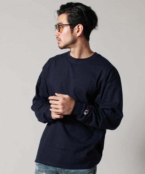 Champion（チャンピオン）の「Champion コットン無地長袖ベーシック＆ビッグTシャツ（Tシャツ/カットソー・メンズ・ブラック/ネイビー/ホワイト/グレー・XXL/XL/L/M）」の21枚目の写真
