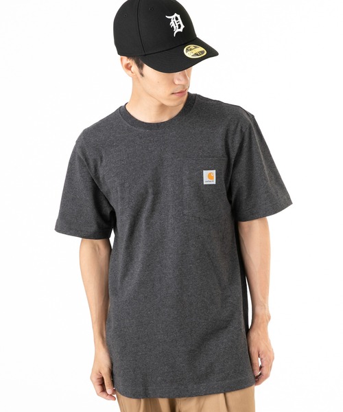 Carhartt（カーハート）の「カーハート ビッグシルエット Tシャツ ポケット WORKWEAR CARHARTT（Tシャツ/カットソー・メンズ・ブラック/ホワイト/ネイビー/ヘザーグレー/ベージュ/ダークブラウン/ダークグリーン/ボルドー/ダークグレー/チャコールグレー/ブルー/ブラウン系その他/グリーン系その他・MEDIUM/SMALL/LARGE/X-LARGE/XX-LARGE）」の18枚目の写真