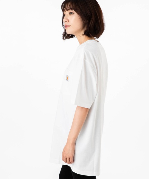 Carhartt（カーハート）の「カーハート ビッグシルエット Tシャツ ポケット WORKWEAR CARHARTT（Tシャツ/カットソー・メンズ・ブラック/ホワイト/ネイビー/ヘザーグレー/ベージュ/ダークブラウン/ダークグリーン/ボルドー/ダークグレー/チャコールグレー/ブルー/ブラウン系その他/グリーン系その他・MEDIUM/SMALL/LARGE/X-LARGE/XX-LARGE）」の16枚目の写真