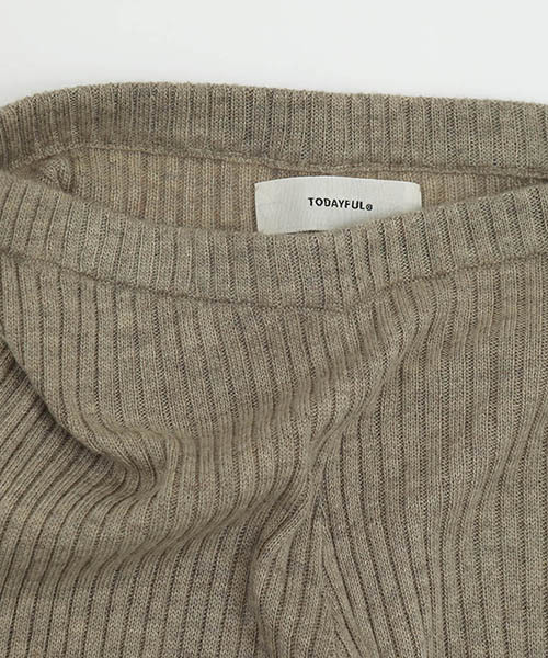 TODAYFUL（トゥデイフル）の「フレアニットレギンス（レギンス/スパッツ・レディース・グレイッシュベージュ/レッド系その他・FREE）」の6枚目の写真