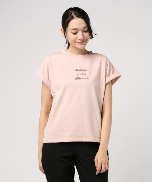 lissi Boutique(リージーブティック)の「【lissi Boutique】darlingTシャツ(Tシャツ/カットソー・レディース・ホワイト/ピンク・FREE)」の2枚目の写真