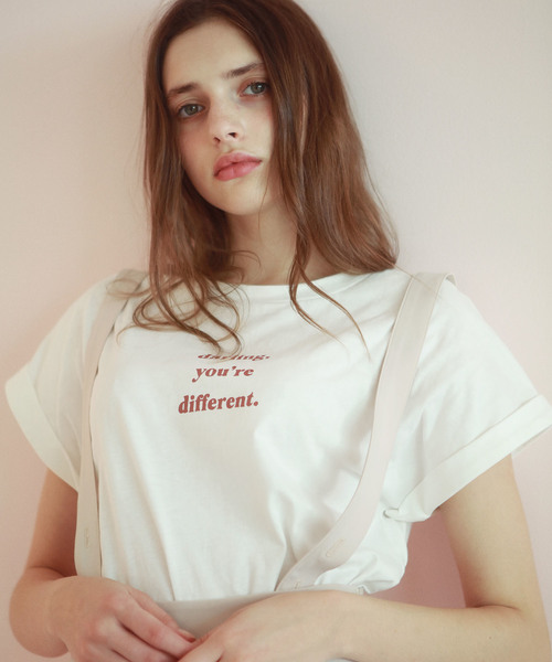 lissi Boutique(リージーブティック)の「【lissi Boutique】darlingTシャツ(Tシャツ/カットソー・レディース・ホワイト/ピンク・FREE)」の3枚目の写真