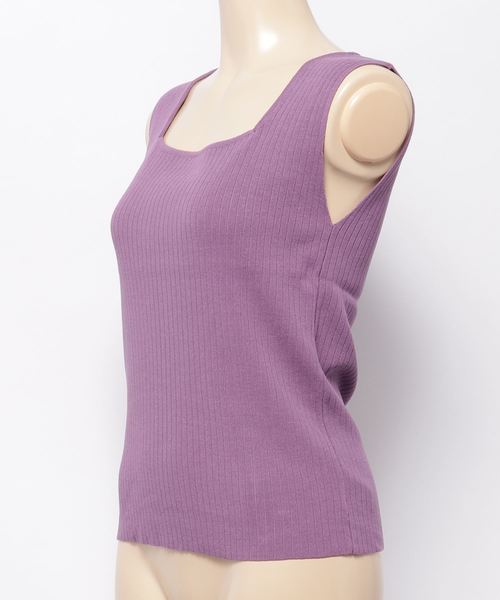 coca(coca)(コカ)の「前後2wayスクエアネックリブタンクトップ(タンクトップ・レディース・ブラック/パープル/ブラウン/ブルー/ベージュ/グリーン・ONE SIZE)」の8枚目の写真