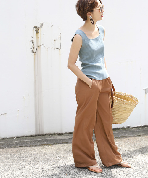 coca(coca)(コカ)の「前後2wayスクエアネックリブタンクトップ(タンクトップ・レディース・ブラック/パープル/ブラウン/ブルー/ベージュ/グリーン・ONE SIZE)」の15枚目の写真