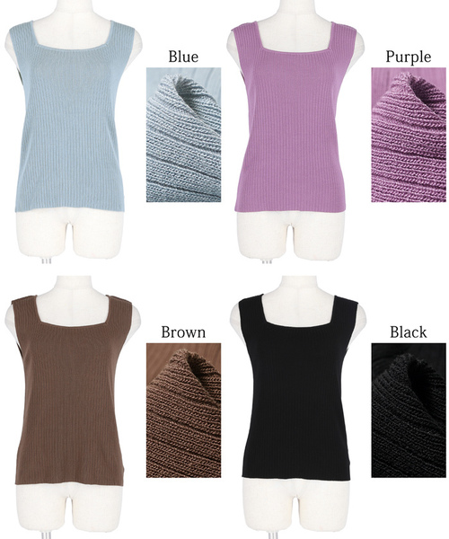 coca(coca)(コカ)の「前後2wayスクエアネックリブタンクトップ(タンクトップ・レディース・ブラック/パープル/ブラウン/ブルー/ベージュ/グリーン・ONE SIZE)」の21枚目の写真