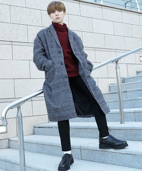 激安人気新品高評価 セール シャギー オーバーサイズ ガンクラブチェック チェスターコート 韓国系 チェスターコート G O C ジーオーシー の ファッション 返品 交換対象商品 Balacta Com