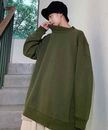 【neos -addictive design-】USAコットン ビッグシルエット リブ モックネック トレーナー