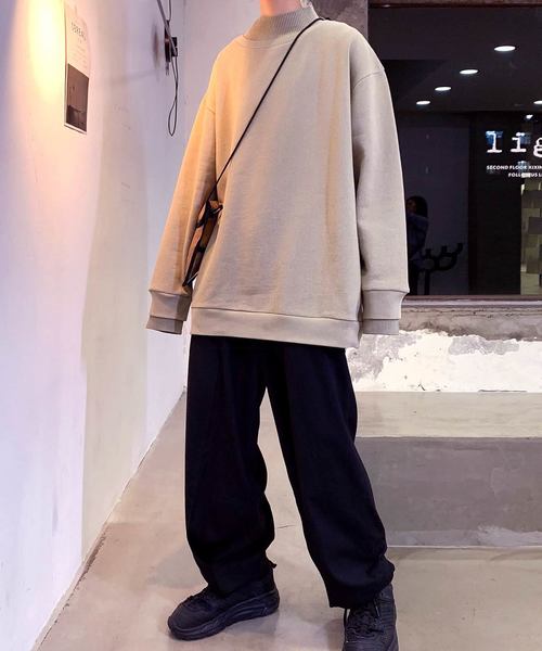 neos（ネオス）の「【neos -addictive design-】USAコットン ビッグシルエット リブ モックネック トレーナー（スウェット・メンズ・ホワイト/ブラック/ベージュ/カーキ/オレンジ/杢グレー・MEDIUM/LARGE）」の9枚目の写真