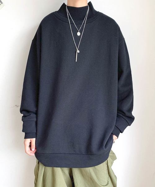 neos（ネオス）の「【neos -addictive design-】USAコットン ビッグシルエット リブ モックネック トレーナー（スウェット・メンズ・ホワイト/ブラック/ベージュ/カーキ/オレンジ/杢グレー・MEDIUM/LARGE）」の12枚目の写真