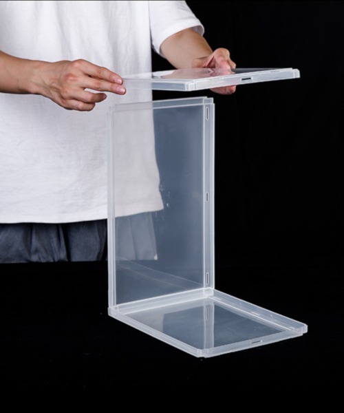 entre square（アントレスクエアー）の「bcl/シューズケース シューズボックス シューラック 横置き 組み立て式 スタッキングディスプレイボックス（シューズ小物/雑貨・レディース・クリア/ブラック・ONE SIZE/ONESIZE）」の3枚目の写真