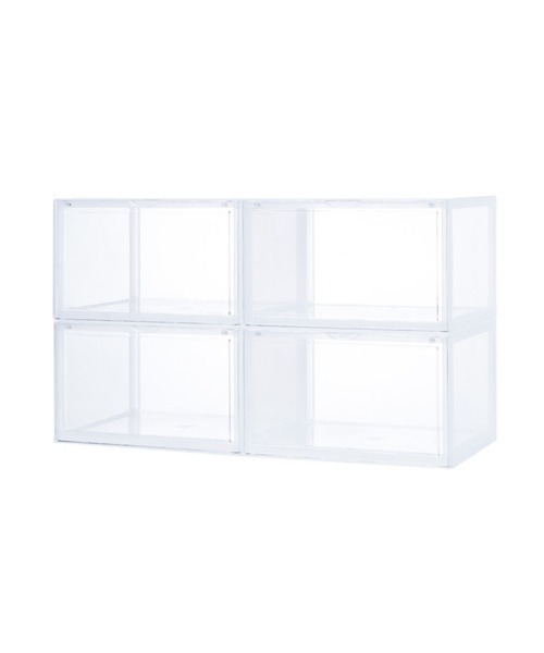 entre square（アントレスクエアー）の「bcl/シューズケース シューズボックス シューラック 横置き 組み立て式 スタッキングディスプレイボックス（シューズ小物/雑貨・レディース・クリア/ブラック・ONE SIZE/ONESIZE）」の14枚目の写真