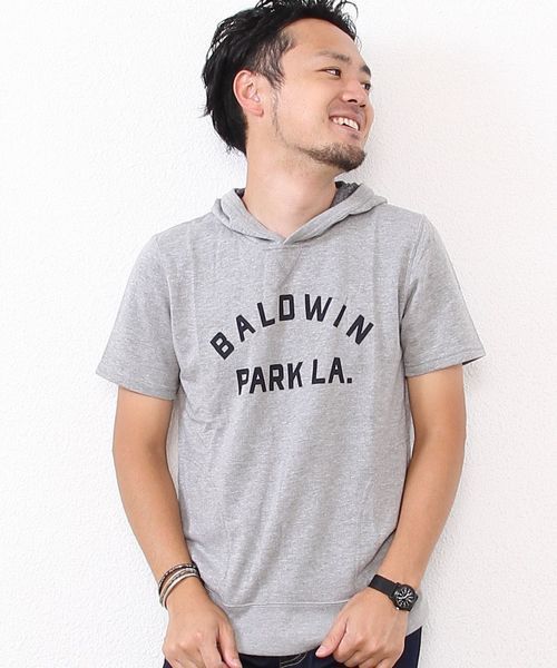 coen（コーエン）の「ガーゼショートスリーブパーカー14SS2（Tシャツ/カットソー・メンズ・グレー/ライトブルー/ブラック・MEDIUM/X-LARGE/SMALL/LARGE）」の3枚目の写真