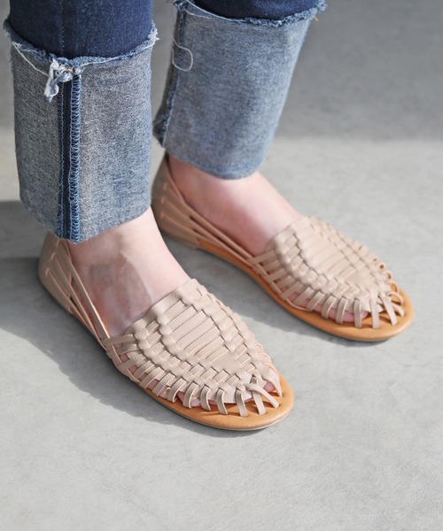 RiiiKa(リーカ)の「メッシュ編み シューズ【RiiiKa/リーカ】(サンダル・レディース・ホワイト/ブラック/ブラウン/グリーン/ベージュ・LL/S/M/L)」の4枚目の写真