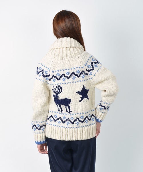 Khaju（カージュ）の「Khaju:ペルージャカードカーディガン□（カーディガン/ボレロ・レディース・オフホワイト/ネイビー・ONE SIZE）」の6枚目の写真