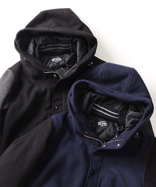 BEAMS（ビームス）の「◎BEAMS / フリース フード レイズドネック スタジャン（スタジャン・メンズ・ブラック/ネイビー/ブラウン系その他・MEDIUM/LARGE/SMALL/X-LARGE）」の7枚目の写真