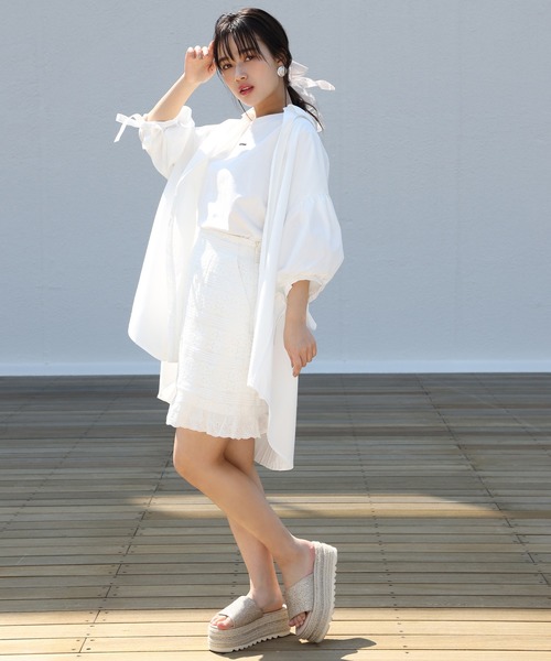 one after another NICE CLAUP（ワンアフターアナザーナイスクラップ）の「バックプリーツシャツ（シャツ/ブラウス・レディース・サックスブルー/ホワイト/ベージュ・FREE）」の12枚目の写真