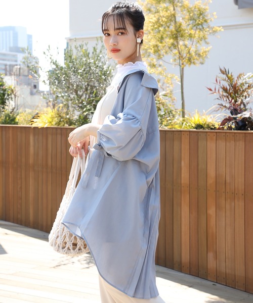 one after another NICE CLAUP（ワンアフターアナザーナイスクラップ）の「バックプリーツシャツ（シャツ/ブラウス・レディース・サックスブルー/ホワイト/ベージュ・FREE）」の4枚目の写真