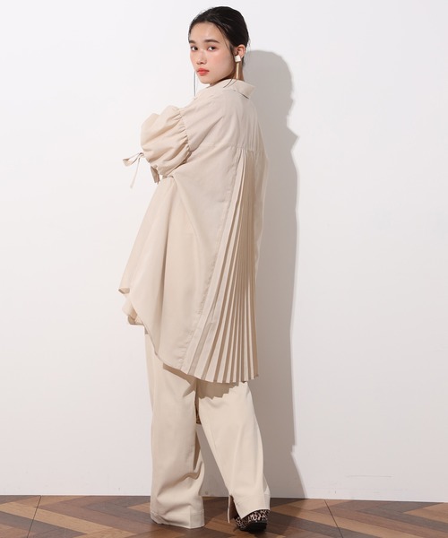 one after another NICE CLAUP（ワンアフターアナザーナイスクラップ）の「バックプリーツシャツ（シャツ/ブラウス・レディース・サックスブルー/ホワイト/ベージュ・FREE）」の15枚目の写真