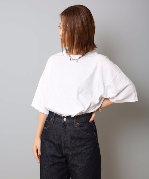 LB/S (エルビーエス)の「バックフォトプリントTシャツ サイドスリット 汗染みが目立ちにくい ベストセラー機能性アイテム 「ZERO STAIN(ゼロステイン)」(Tシャツ/カットソー・レディース・ホワイト/ベージュ/アイボリー・MEDIUM/LARGE)」の7枚目の写真