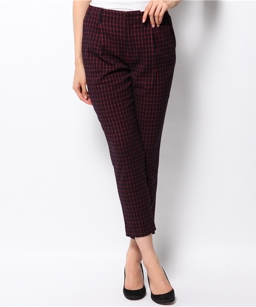 BEAMS LIGHTS Women's（ビームスライツ ウィメンズ）の「BEAMS LIGHTS / サイドゴム チェックパンツ（その他パンツ・レディース・ホワイト/レッド・36/38）」の2枚目の写真