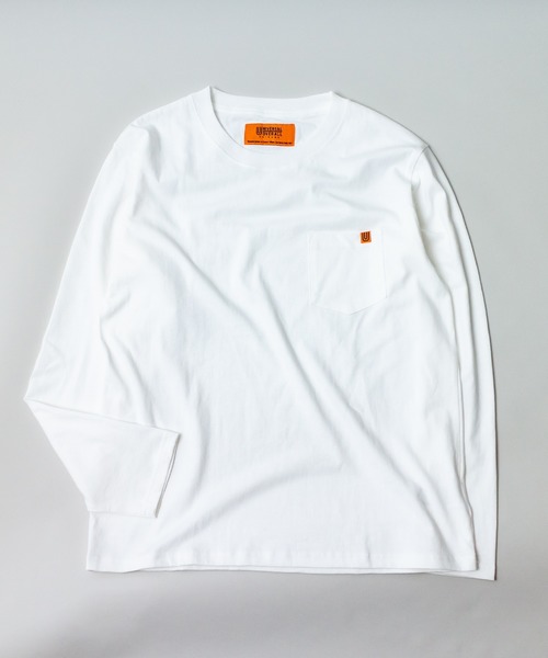 UNIVERSAL OVERALL(ユニバーサルオーバーオール)の「【UNIVERSAL OVERALL】ロングスリーブポケットTシャツ / U933215(Tシャツ/カットソー・メンズ・ホワイト/ブラック/ベージュ/グレー/オレンジ・SMALL/MEDIUM/LARGE)」の1枚目の写真