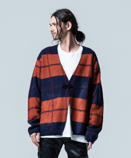 glamb（グラム）の「Check cardigan / チェックカーディガン