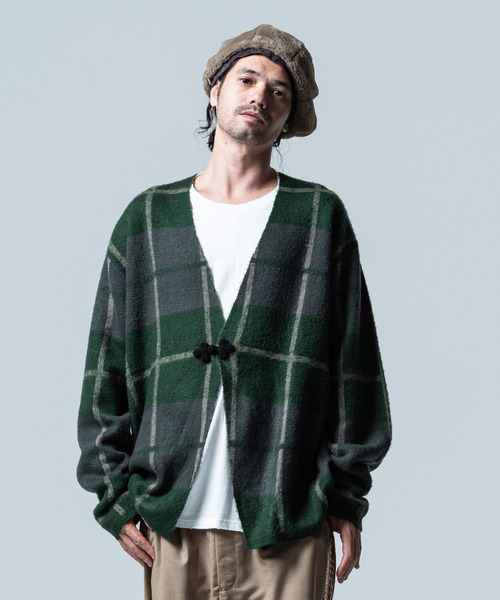 glamb（グラム）の「Check cardigan / チェックカーディガン