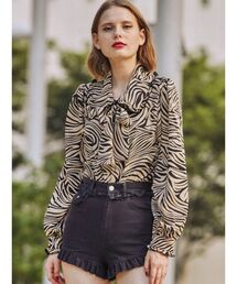 jouetie | ビックカラーフロントリボンブラウス【ボウタイ/フリルカラー】(シャツ/ブラウス)