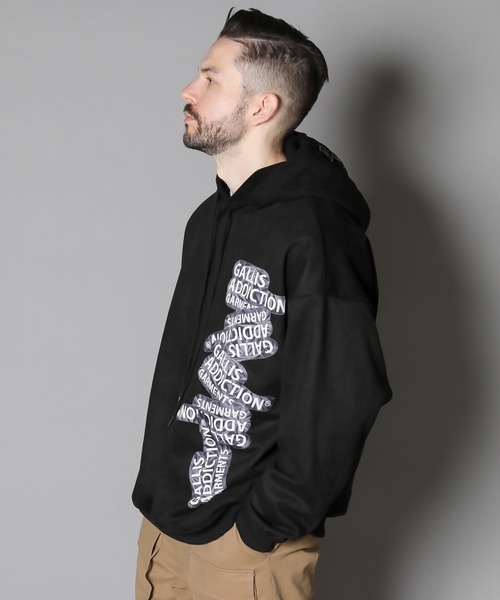 GALLIS ADDICTION（ガリスアディクション）の「GA LIGHT SUEDE PHOTO＆LOGO PARKER / ライト スウェード フォト＆ロゴ パーカー（パーカー・メンズ・ライトグレー/ブラック/ベージュ・M/L）」の5枚目の写真