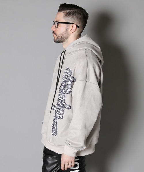 GALLIS ADDICTION（ガリスアディクション）の「GA LIGHT SUEDE PHOTO＆LOGO PARKER / ライト スウェード フォト＆ロゴ パーカー（パーカー・メンズ・ライトグレー/ブラック/ベージュ・M/L）」の9枚目の写真