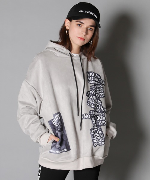 GALLIS ADDICTION（ガリスアディクション）の「GA LIGHT SUEDE PHOTO＆LOGO PARKER / ライト スウェード フォト＆ロゴ パーカー（パーカー・メンズ・ライトグレー/ブラック/ベージュ・M/L）」の11枚目の写真