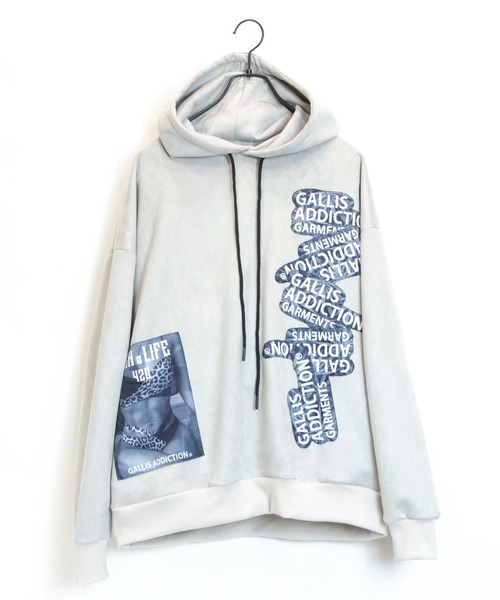 GALLIS ADDICTION（ガリスアディクション）の「GA LIGHT SUEDE PHOTO＆LOGO PARKER / ライト スウェード フォト＆ロゴ パーカー（パーカー・メンズ・ライトグレー/ブラック/ベージュ・M/L）」の22枚目の写真