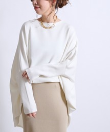 DouDou | ニットドッキングポンチョプルオーバー(Tシャツ/カットソー)