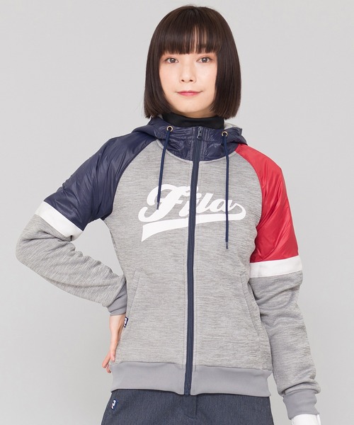 FILA(フィラ)の「【FILA GOLF/フィラゴルフ】裏起毛 ジャージ素材 パーカー/撥水加工(パーカー・レディース・グレー/ネイビー/ブラック・LL/L/M)」の3枚目の写真