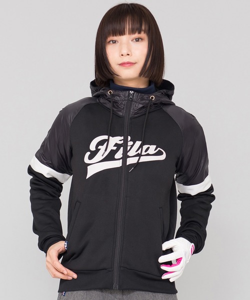 FILA(フィラ)の「【FILA GOLF/フィラゴルフ】裏起毛 ジャージ素材 パーカー/撥水加工(パーカー・レディース・グレー/ネイビー/ブラック・LL/L/M)」の2枚目の写真