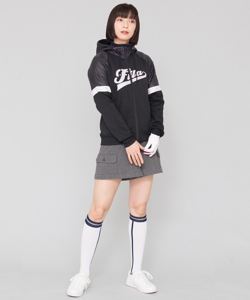 FILA(フィラ)の「【FILA GOLF/フィラゴルフ】裏起毛 ジャージ素材 パーカー/撥水加工(パーカー・レディース・グレー/ネイビー/ブラック・LL/L/M)」の4枚目の写真