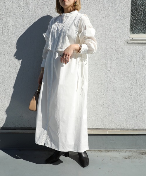 ap retro（アプレトロ）の「ベストレイヤー風シャツワンピース【ZOZOTOWN限定商品】（シャツワンピース・レディース・ブラック/オフホワイト/グレイッシュベージュ・FREE）」の12枚目の写真