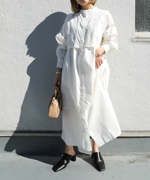 ap retro（アプレトロ）の「ベストレイヤー風シャツワンピース【ZOZOTOWN限定商品】（シャツワンピース・レディース・ブラック/オフホワイト/グレイッシュベージュ・FREE）」の5枚目の写真