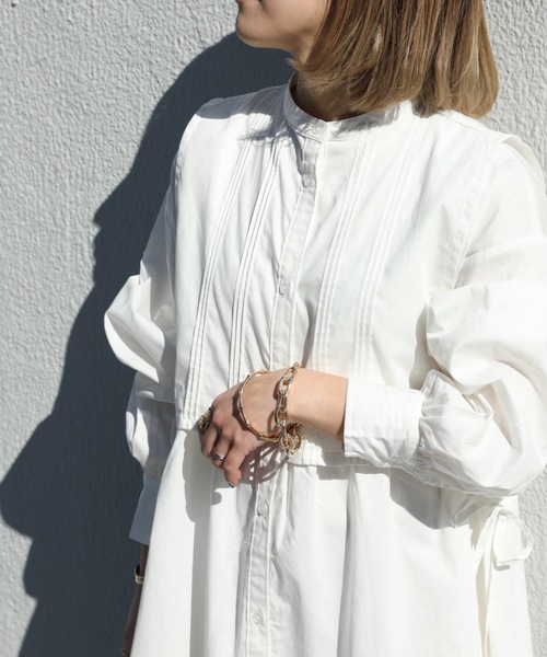 ap retro（アプレトロ）の「ベストレイヤー風シャツワンピース【ZOZOTOWN限定商品】（シャツワンピース・レディース・ブラック/オフホワイト/グレイッシュベージュ・FREE）」の8枚目の写真