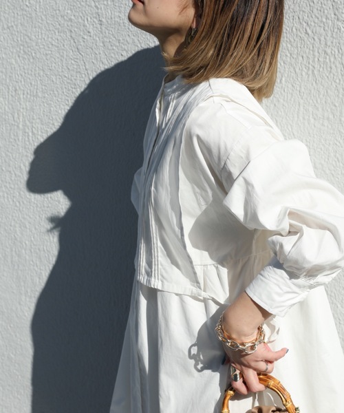 ap retro（アプレトロ）の「ベストレイヤー風シャツワンピース【ZOZOTOWN限定商品】（シャツワンピース・レディース・ブラック/オフホワイト/グレイッシュベージュ・FREE）」の6枚目の写真