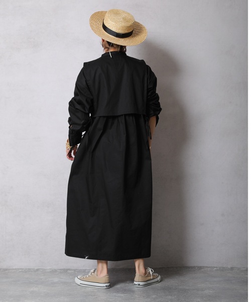 ap retro（アプレトロ）の「ベストレイヤー風シャツワンピース【ZOZOTOWN限定商品】（シャツワンピース・レディース・ブラック/オフホワイト/グレイッシュベージュ・FREE）」の10枚目の写真