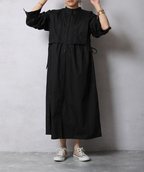 ap retro（アプレトロ）の「ベストレイヤー風シャツワンピース【ZOZOTOWN限定商品】（シャツワンピース・レディース・ブラック/オフホワイト/グレイッシュベージュ・FREE）」の11枚目の写真