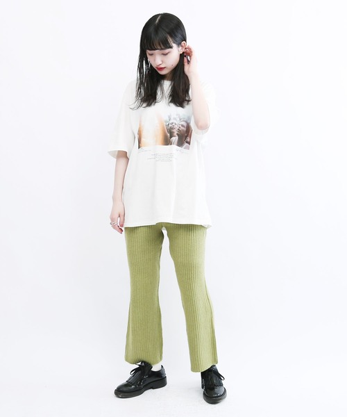 Lulu & Arnie(るるあんどあーにー)の「リブニット フレアパンツ(その他パンツ・レディース・ホワイト/カーキ/ブルー/モカ・FREE)」の12枚目の写真