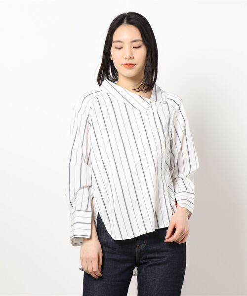 MIHARAYASUHIRO（ミハラヤスヒロ）の「【MIHARA YASUHIRO/ミハラヤスヒロ】 twist stripe shirts（シャツ/ブラウス・レディース・ホワイト・SMALL/MEDIUM）」の8枚目の写真