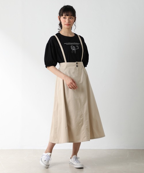 Honeys（ハニーズ）の「サス付フレアスカート（スカート・レディース・ブラック/ベージュ/ライトインディゴブルー・S/M/L）」の15枚目の写真