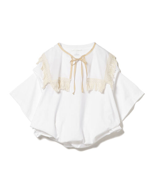 Ray BEAMS（レイビームス）の「Yuumi ARIA / フリルカラー Tシャツ（Tシャツ/カットソー・レディース・ホワイト/ブラック・ONE SIZE）」の3枚目の写真